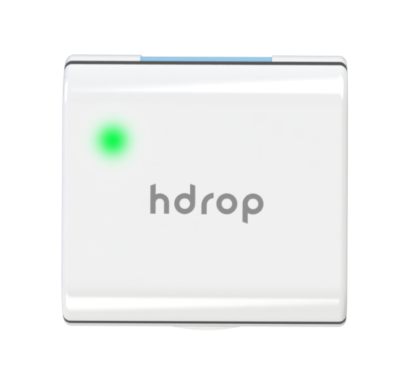 hDrop showing its green activity LED