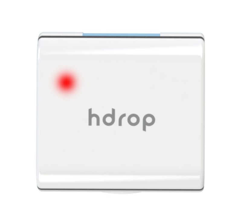 hDrop showing its red activity LED